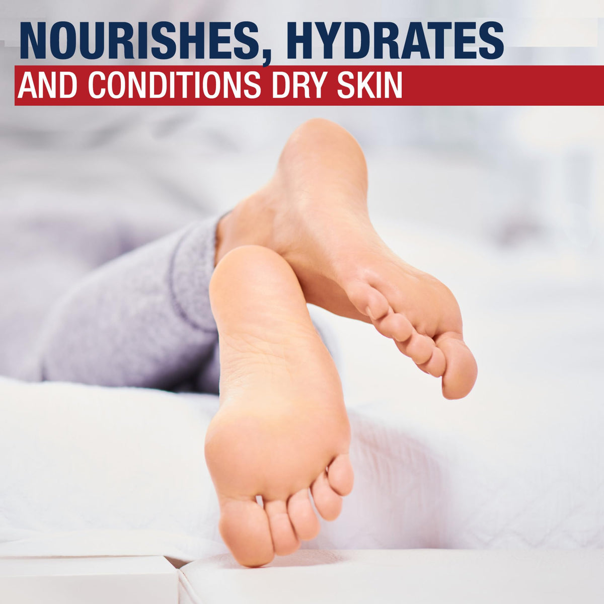 Skincare product display showing the hydrating foot socks alongside natural avocado oil illustrations.