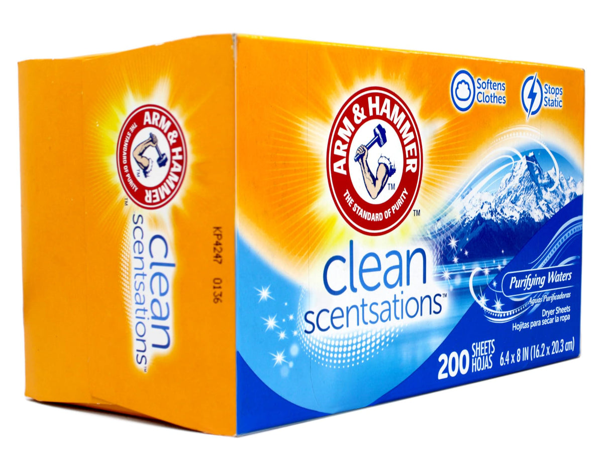 Close up of packaging showing purifying waters scent fabric softener instructions