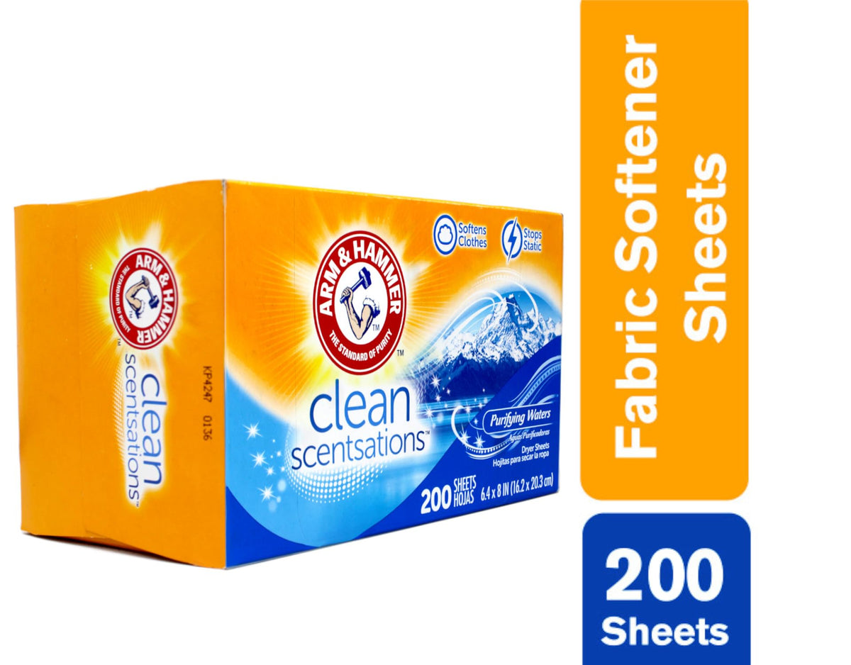 Side view of the two hundred count fabric softening sheets container