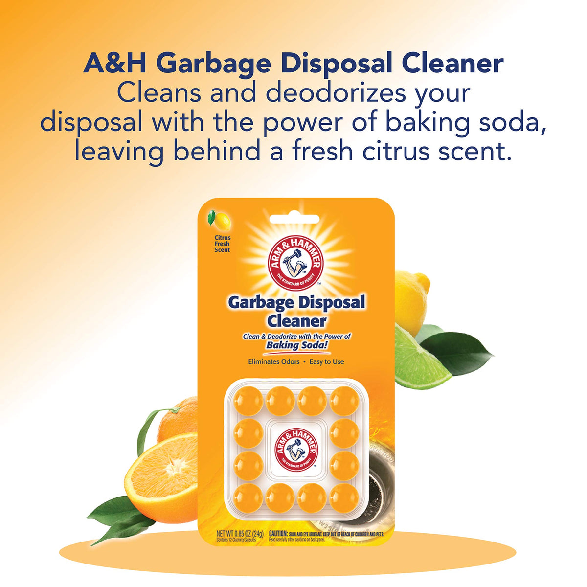 Citrus scented disposal deodorizer capsules packaging