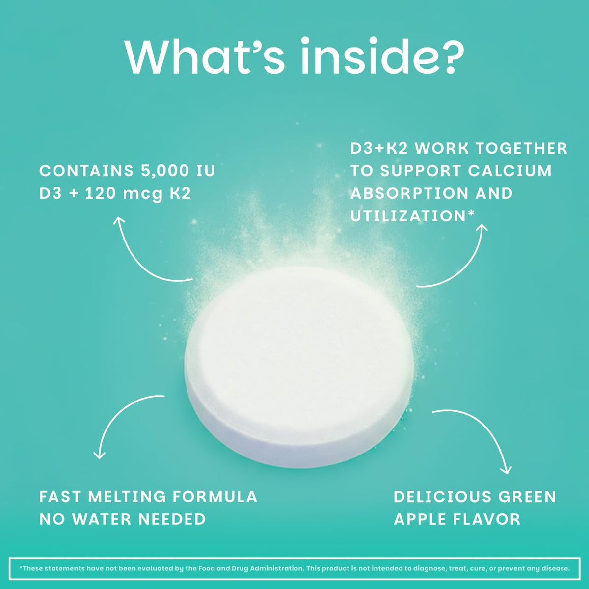 EZ Melts vegan cholecalciferol and menaquinone-7 daily dosage directions