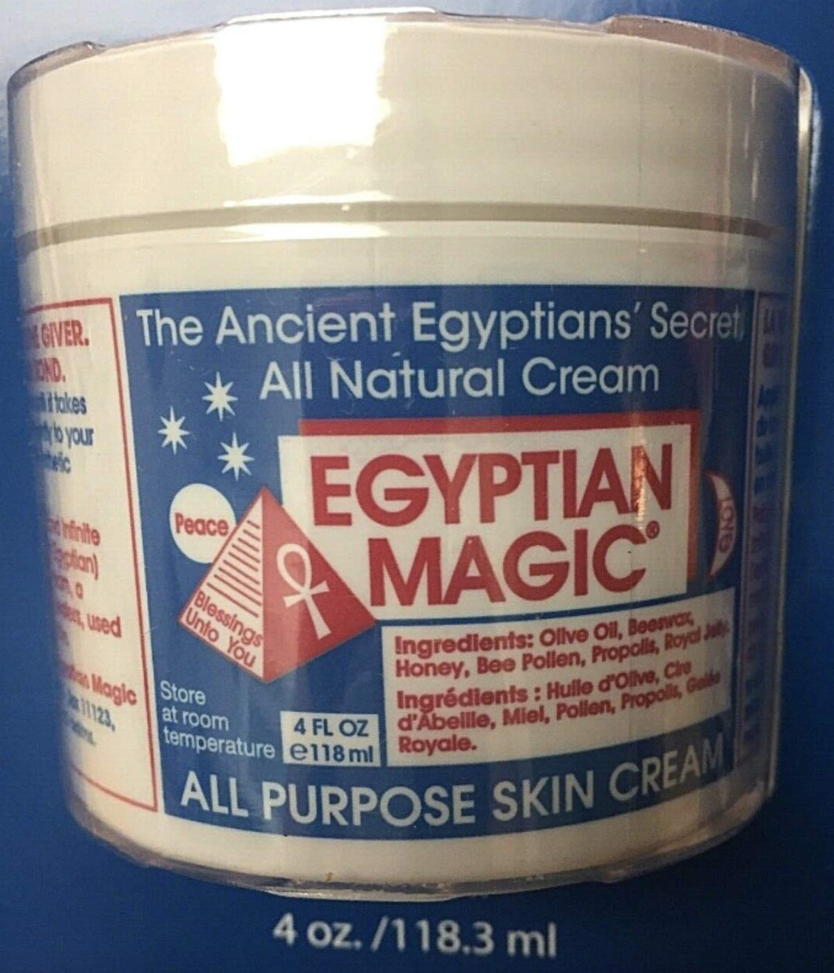 Egyptian Magic deep hydration balm showing the large four ounce jar perfect for daily home use