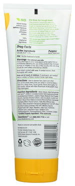Alba Botanica salicylic acid acne scrub tube back showing ingredients list.