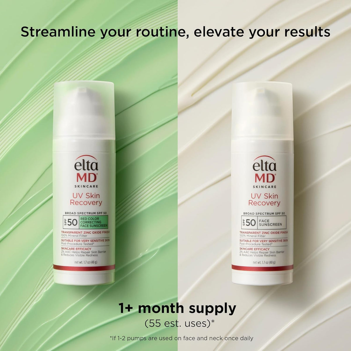 USA imported EltaMD UV skin recovery sunscreen pump bottle