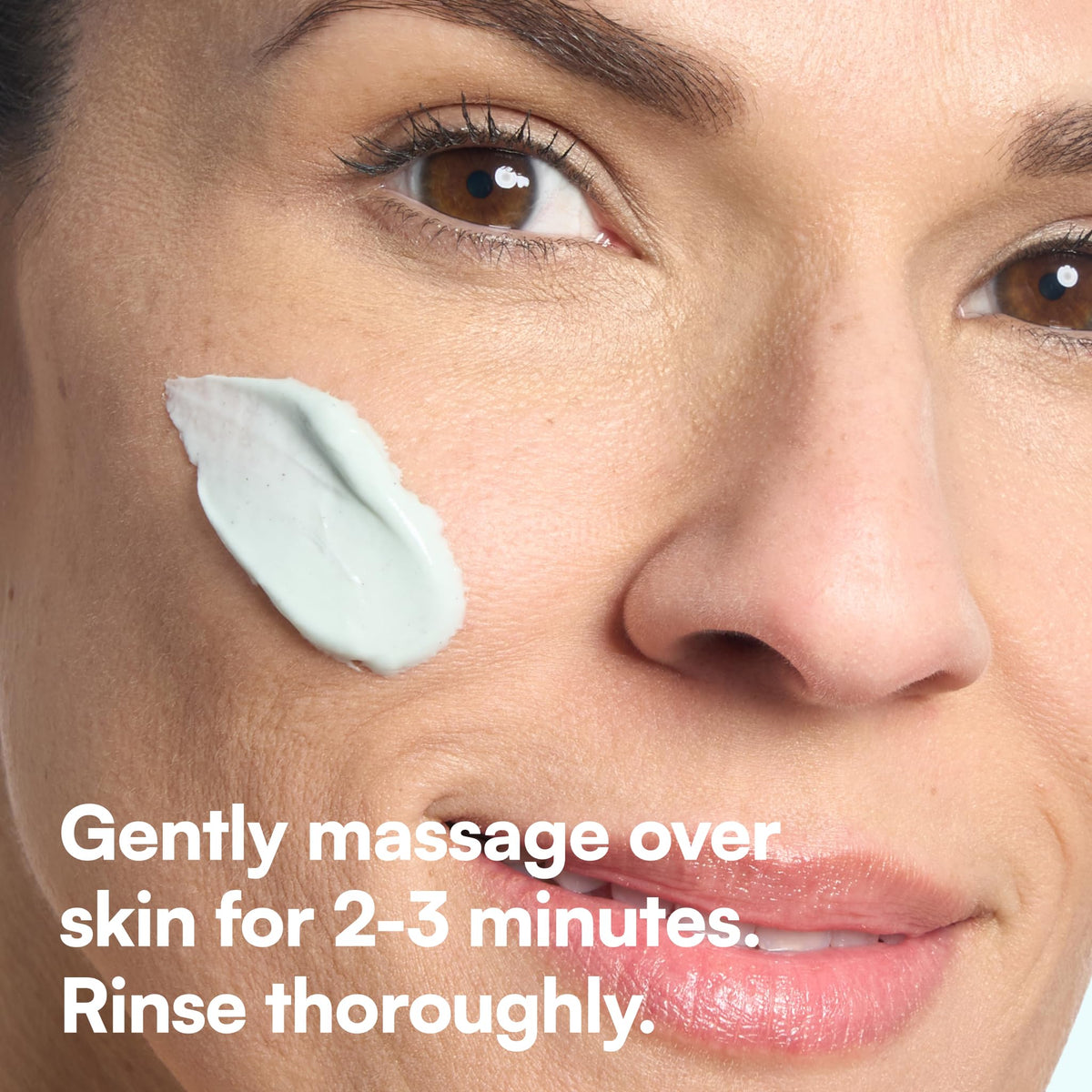 Applying Bliss Micro Magic scrub on damp skin for exfoliation