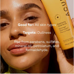 Acure brightening skincare daily exfoliator tube lid open