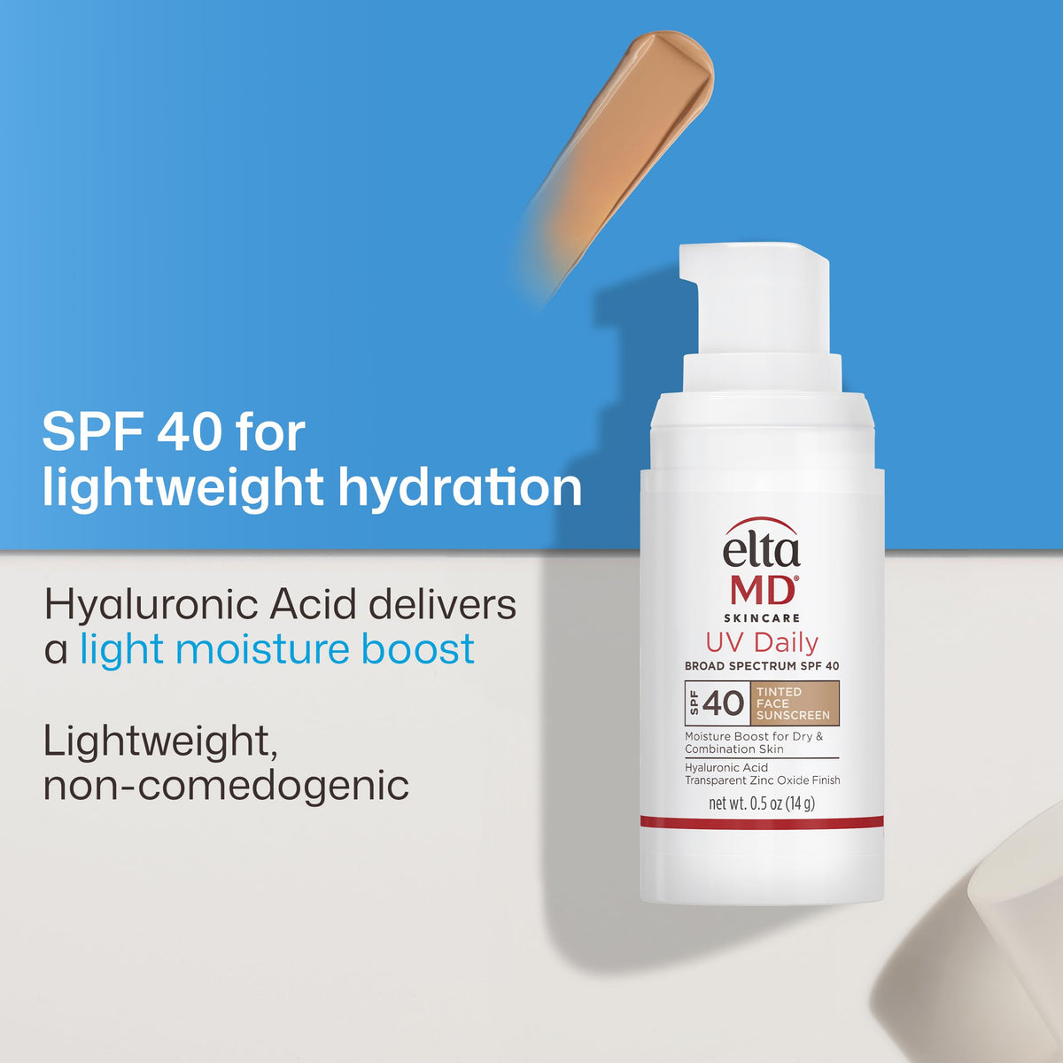Authentic EltaMD UV Clear Tinted facial sunscreen lightweight texture sample