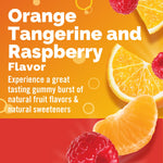 Orange Tangerine and Raspberry flavored immune support gummies