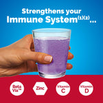 Emergen-C Elderberry fizzy drink mix supplement packets showing ingredient facts