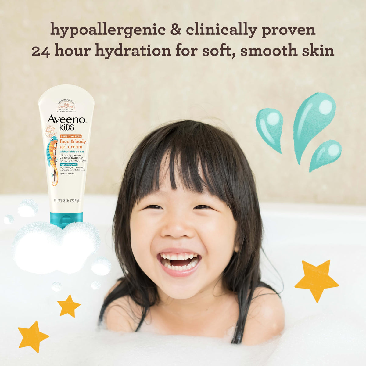 Aveeno Kids prebiotic oat daily moisturizer tube for children skin hydration