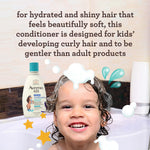 Authentic imported Aveeno kids curl defining hair care product showcasing packaging details