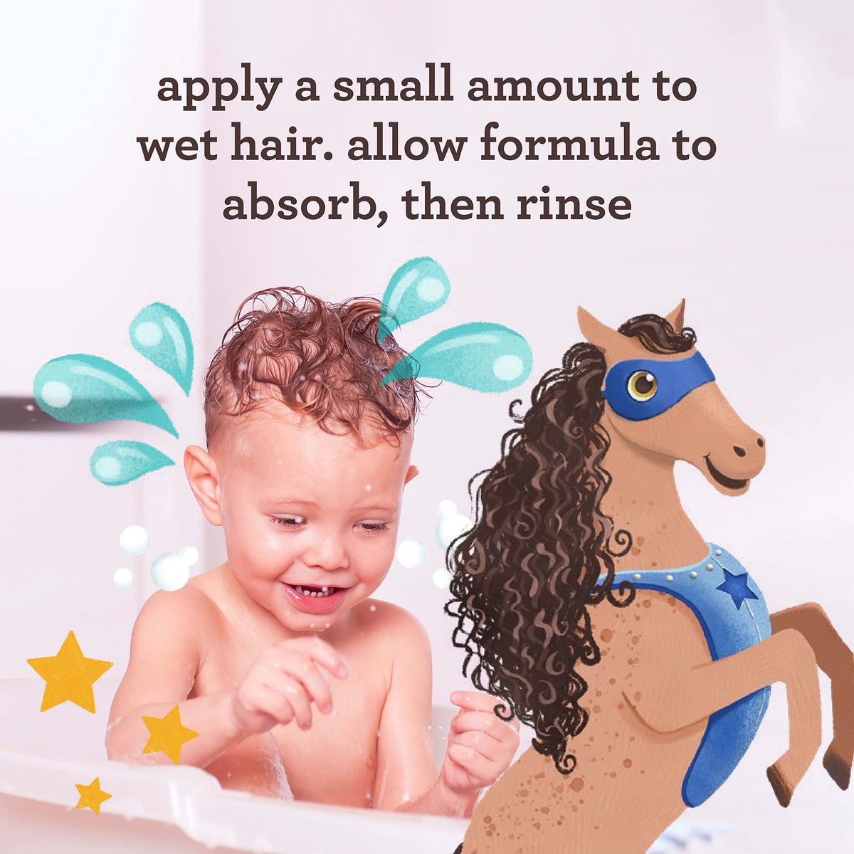 Twelve fluid ounce bottle of USA sourced Aveeno baby curly hair solution for frizz control