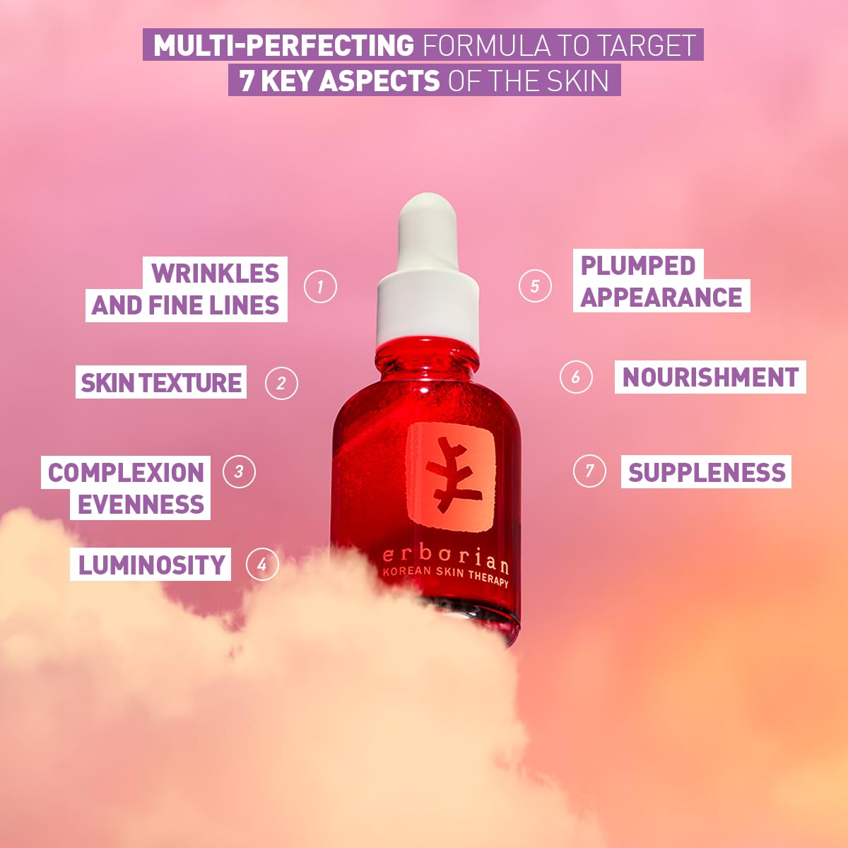Erborian bi-phase nighttime facial oil serum bottle showing the distinct liquid layers