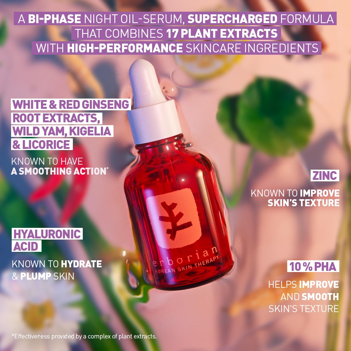 Erborian Korean skincare night serum dropper bottle close up
