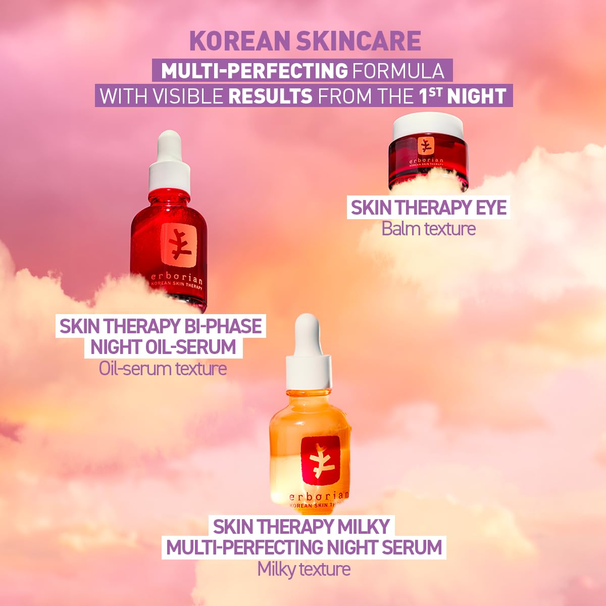 Erborian multi-perfecting Korean face serum bottle placed on a vanity