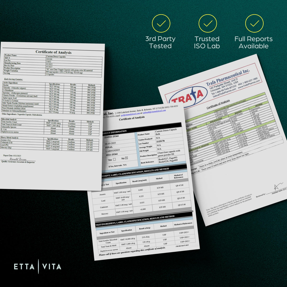 Etta Vita 11 in 1 Zeolite Cleanse Megaformula supplement facts and ingredients