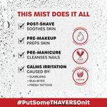 Thayers facial mist bottle showing ingredient highlights on packaging