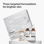 The Ordinary Alpha Arbutin serum bottle with dropper displaying a clear liquid consistency