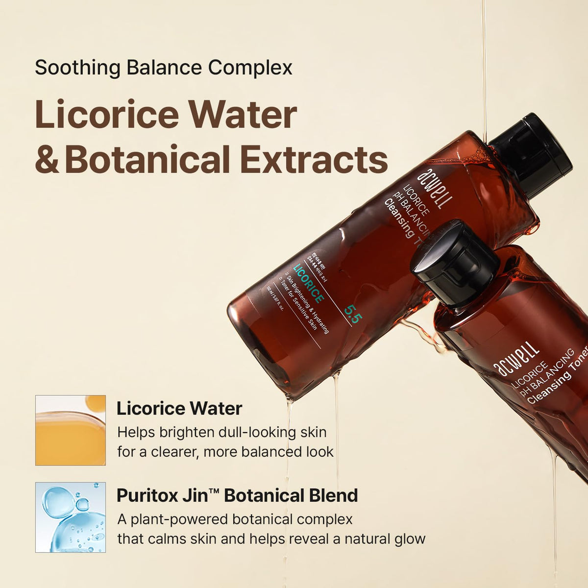 Acwell Licorice pH Balancing Toner 5.07 fluid ounce bottle