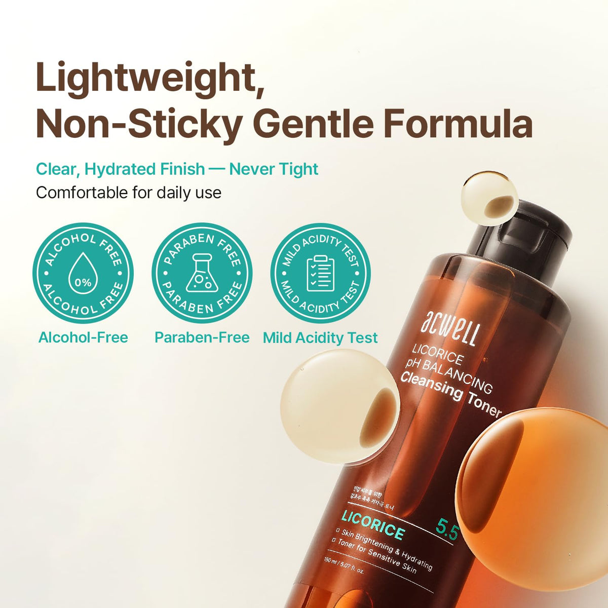 Authentic Acwell hydrating facial astringent for skincare routine