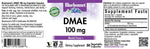 Supplement facts and clean dietary features label view of BlueBonnet DMAE brain health capsules