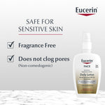 Texture demonstration of Eucerin SPF 30 moisturizing face lotion