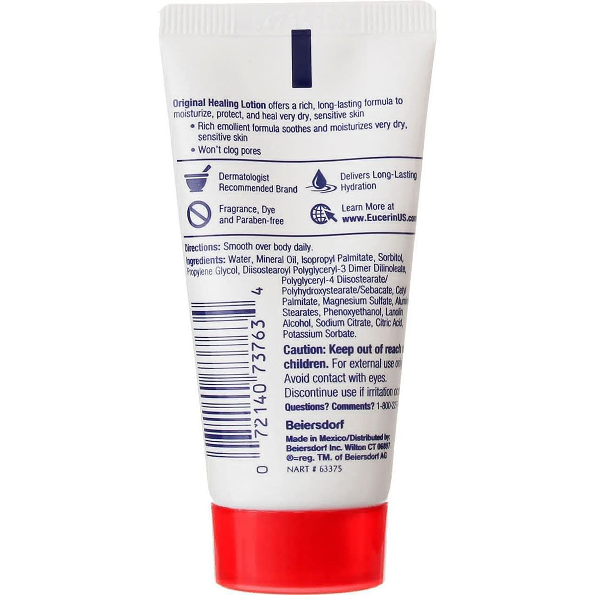 Two tubes of Eucerin Original Healing Rich Body Lotion side by side