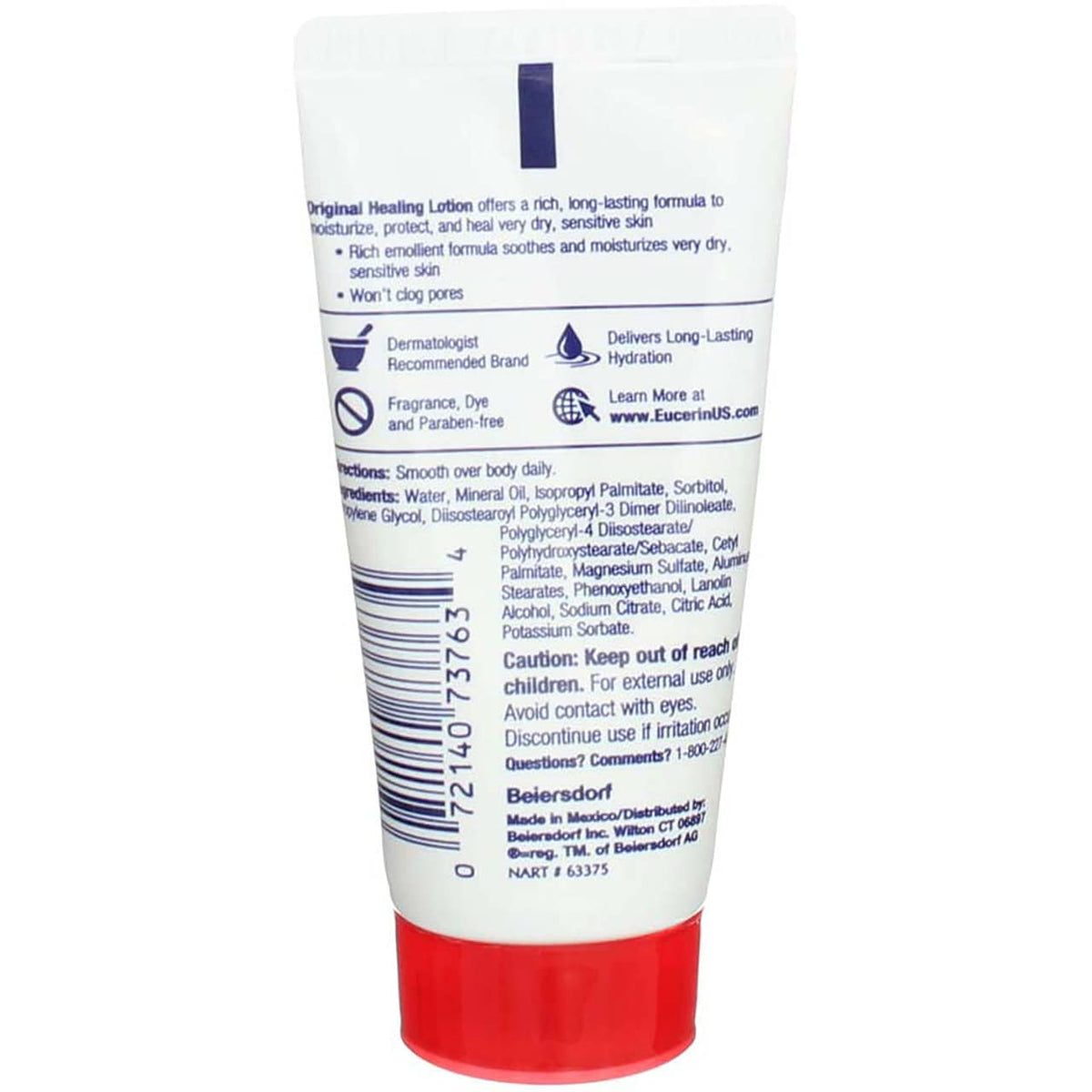 Eucerin Original Healing lotion fragrance free packaging details