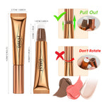 Dulele highly pigmented natural bronzer wand demonstrating long lasting matte finish.