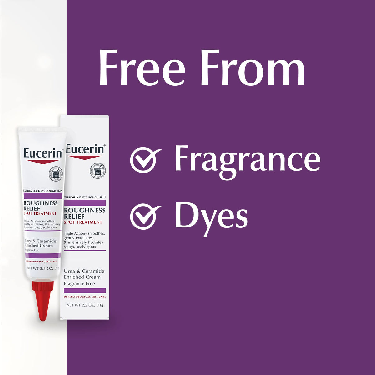 Applying Eucerin spot treatment to dry elbow