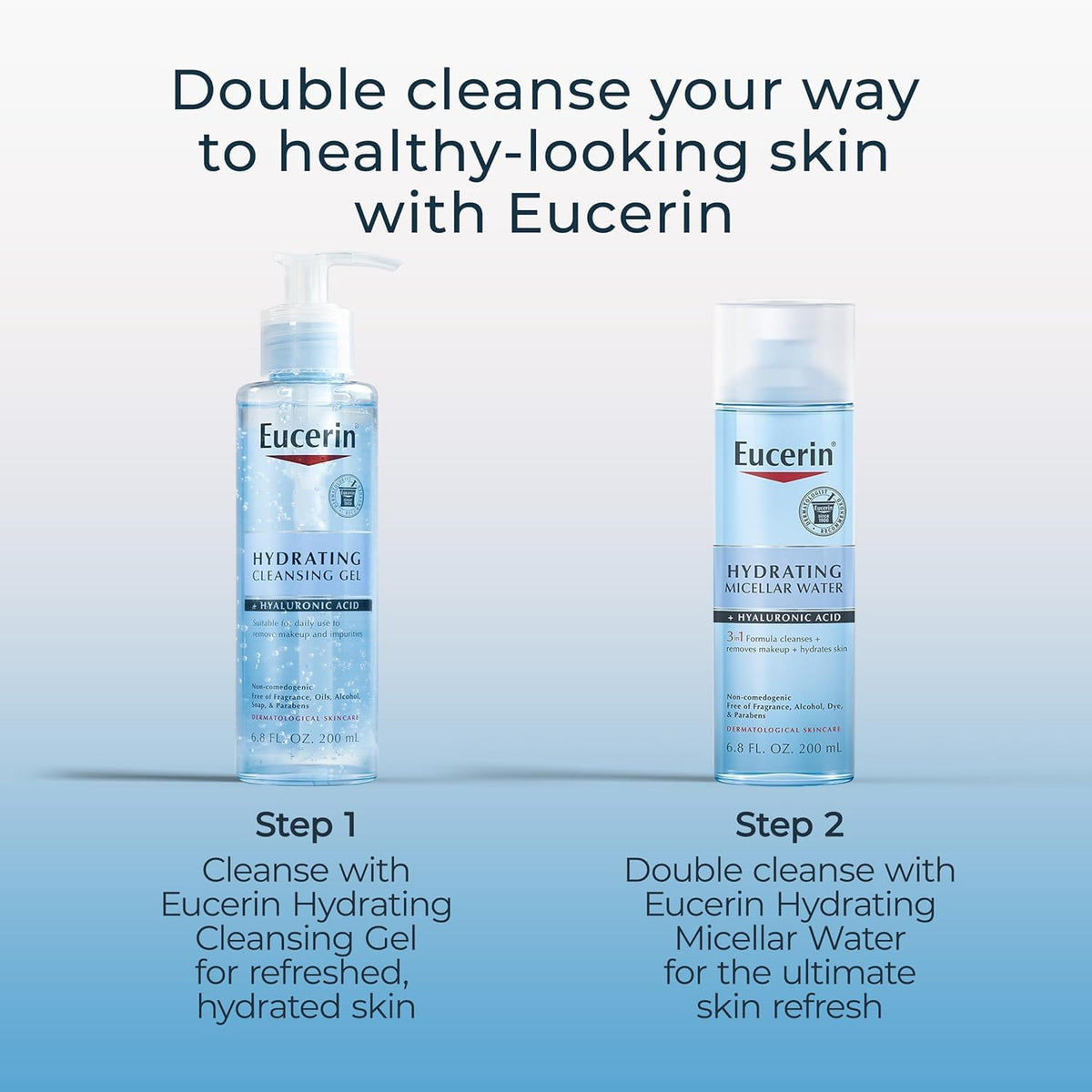 Eucerin hydrating micellar water for sensitive skin application