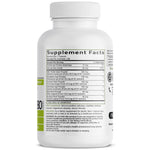 Bronson advanced liver health supplement side label indicating non-GMO and vegetarian features.