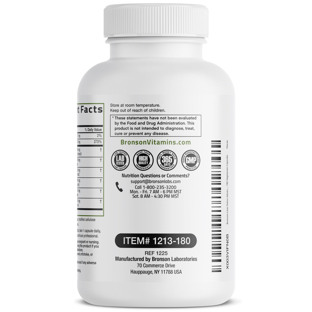 Bronson natural vegetarian formula for liver health support and daily detox maintenance.