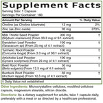 Bronson antioxidant rich liver cell protection supplement packaging graphics and safety seal.