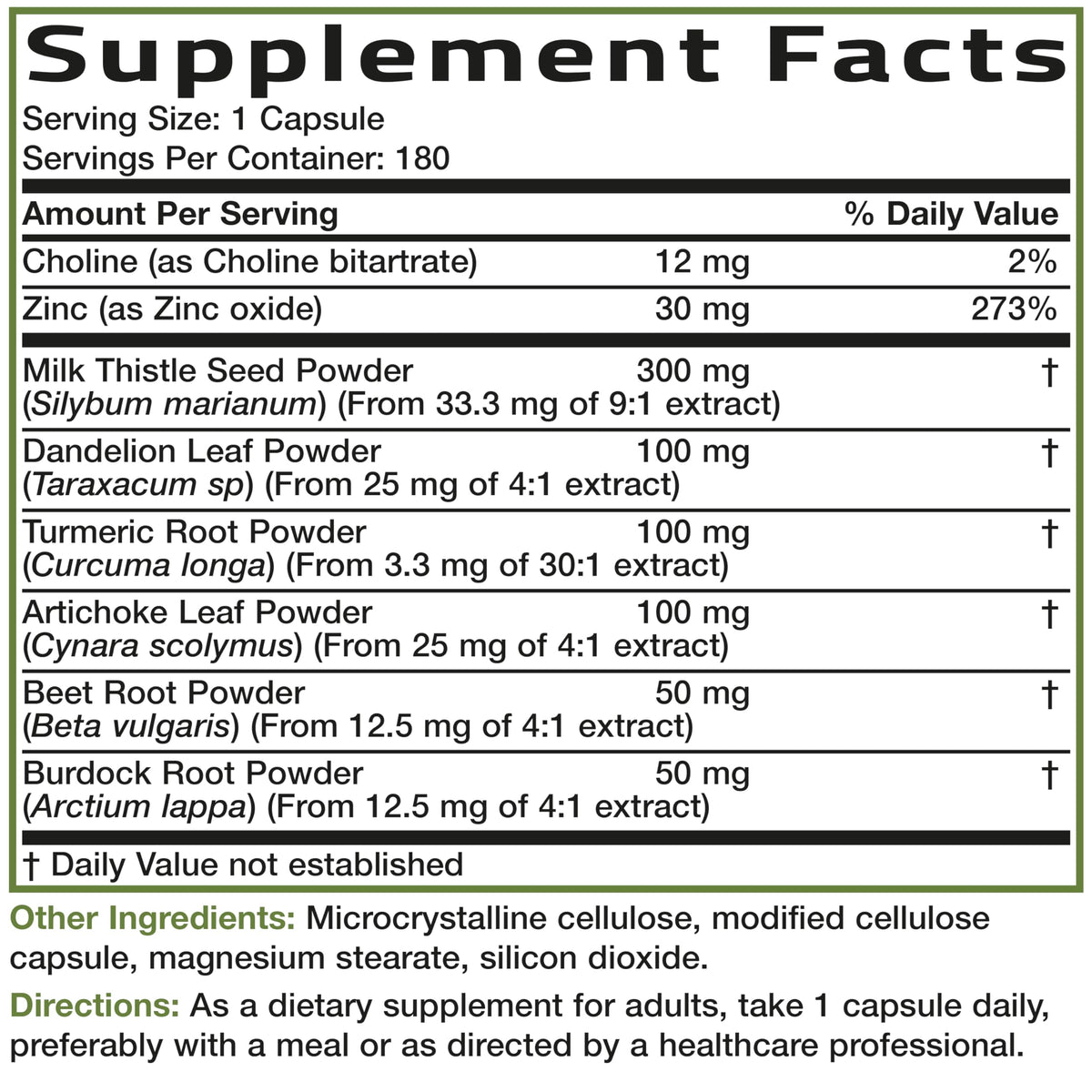 Bronson antioxidant rich liver cell protection supplement packaging graphics and safety seal.