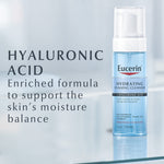 Eucerin hydrating face wash texture and pump dispenser