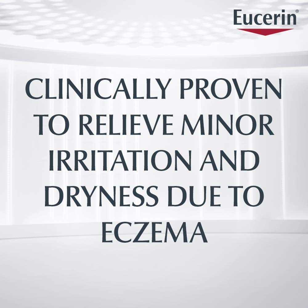 Eucerin Baby Eczema Relief Body Cream packaging showing key ingredients