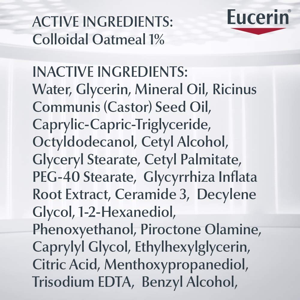 Close up of Eucerin Baby Eczema Relief label details