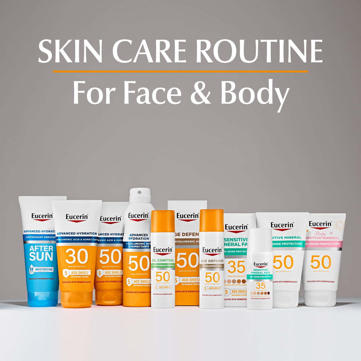 Eucerin broad spectrum SPF 50 sunscreen pack for daily use