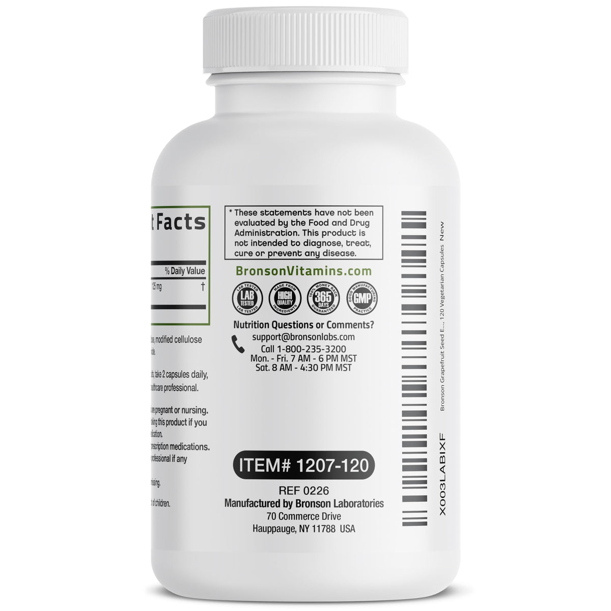 Bronson Grapefruit Seed Extract vegetarian capsules bottle