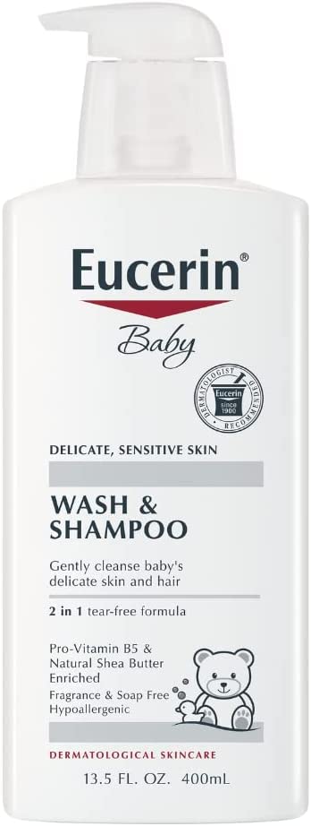 Eucerin Baby 2 in 1 tear free formula product label details