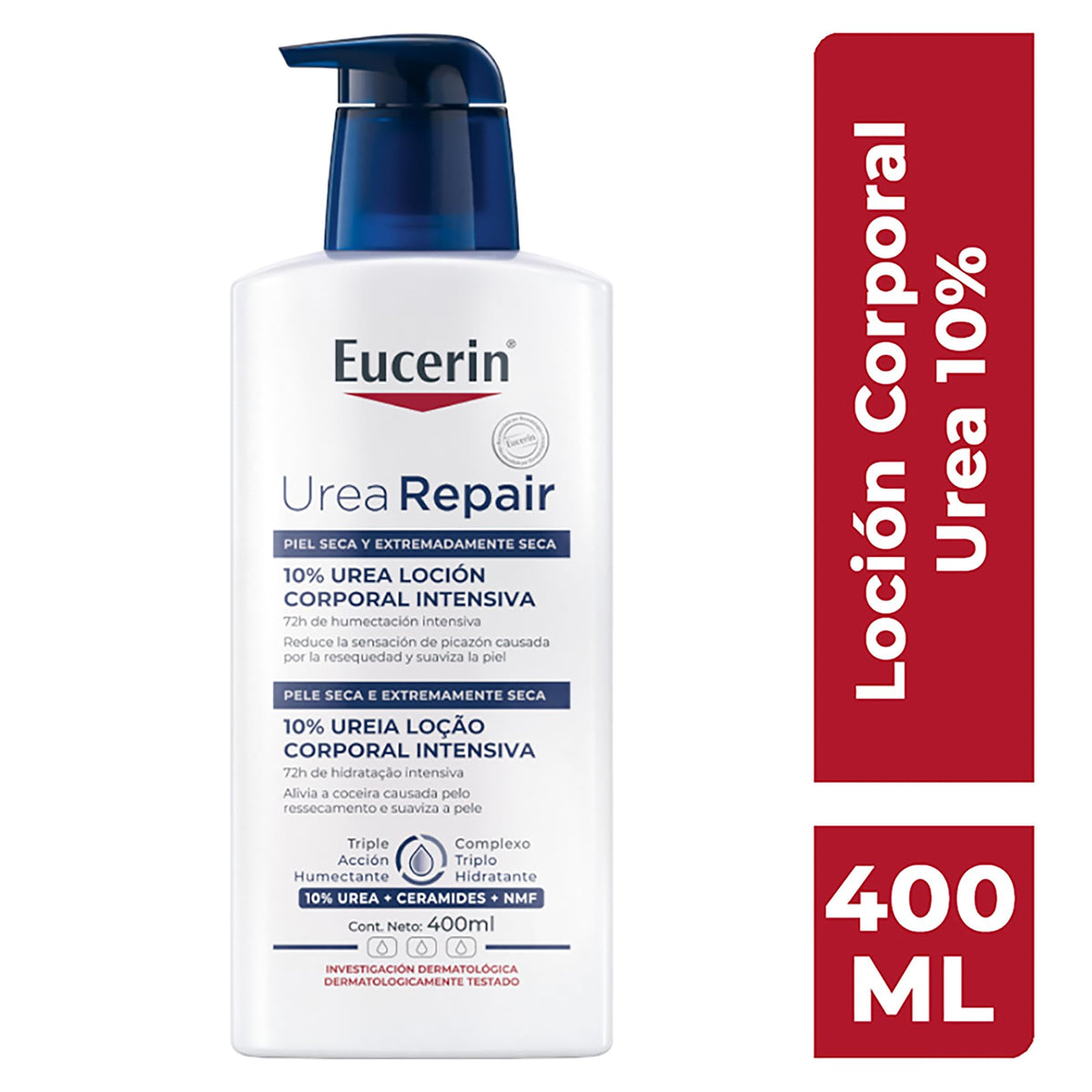 Eucerin UreaRepair Plus 400ml body lotion bottle side view