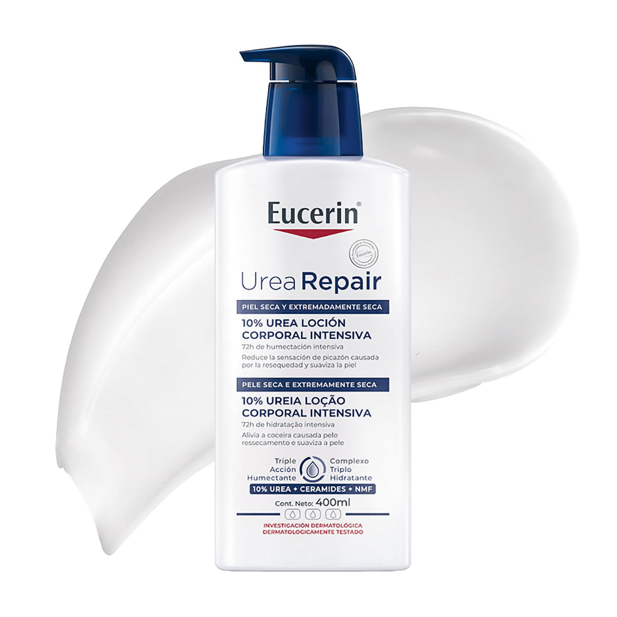 Eucerin UreaRepair Plus intensive skin moisturizing lotion label detail