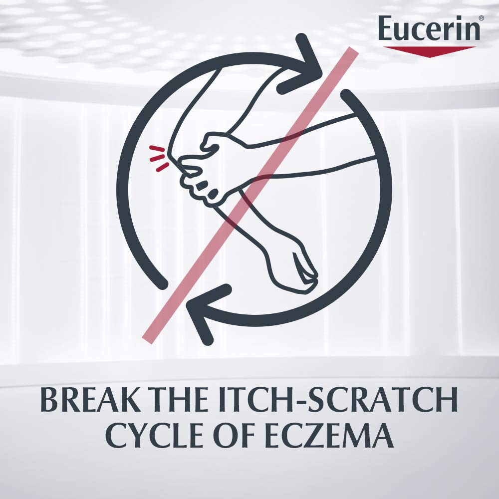 Back of Eucerin eczema cream tube with usage directions