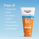 Application of Eucerin Sun Advanced Hydration lotion on arm