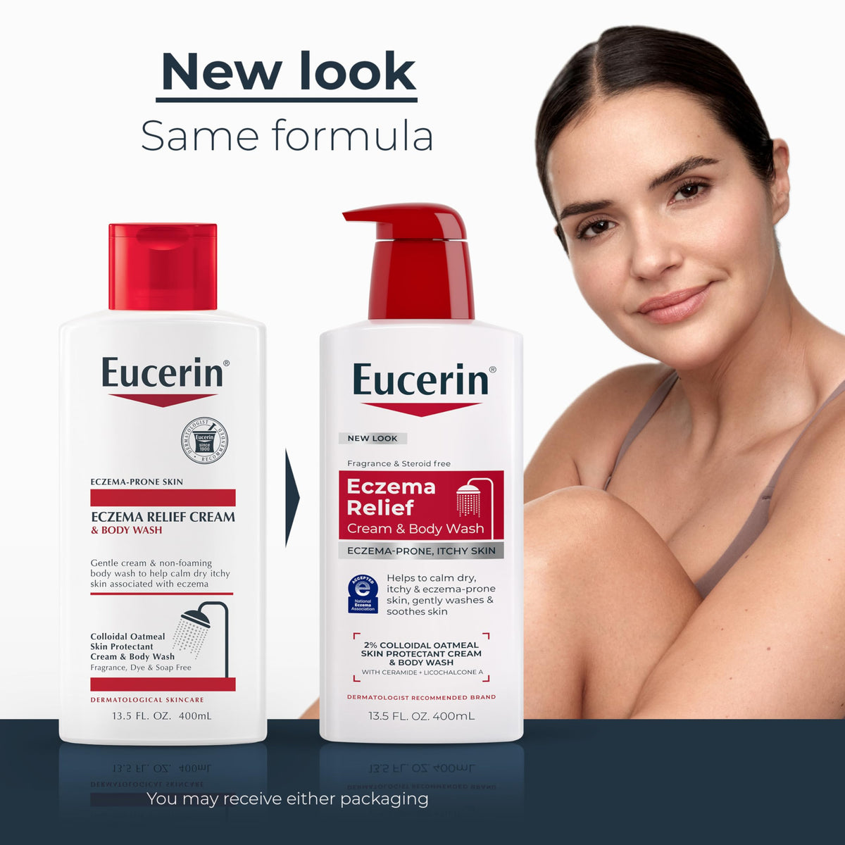 Eucerin Eczema Relief Cream And Body Wash product label details