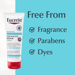 Close up of Eucerin Advanced Repair 8 Ounce tube