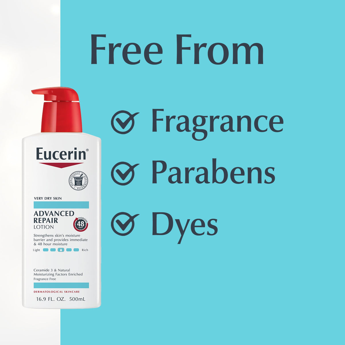 Eucerin dry skin care bundle back label details