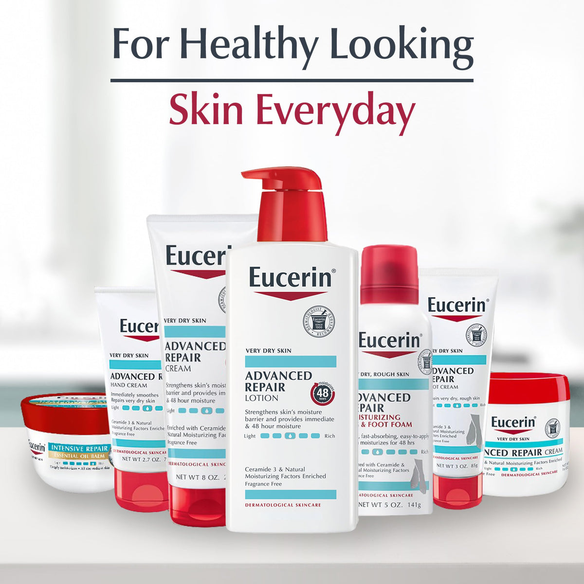 Close up of Eucerin Advanced Repair lotion pump mechanism