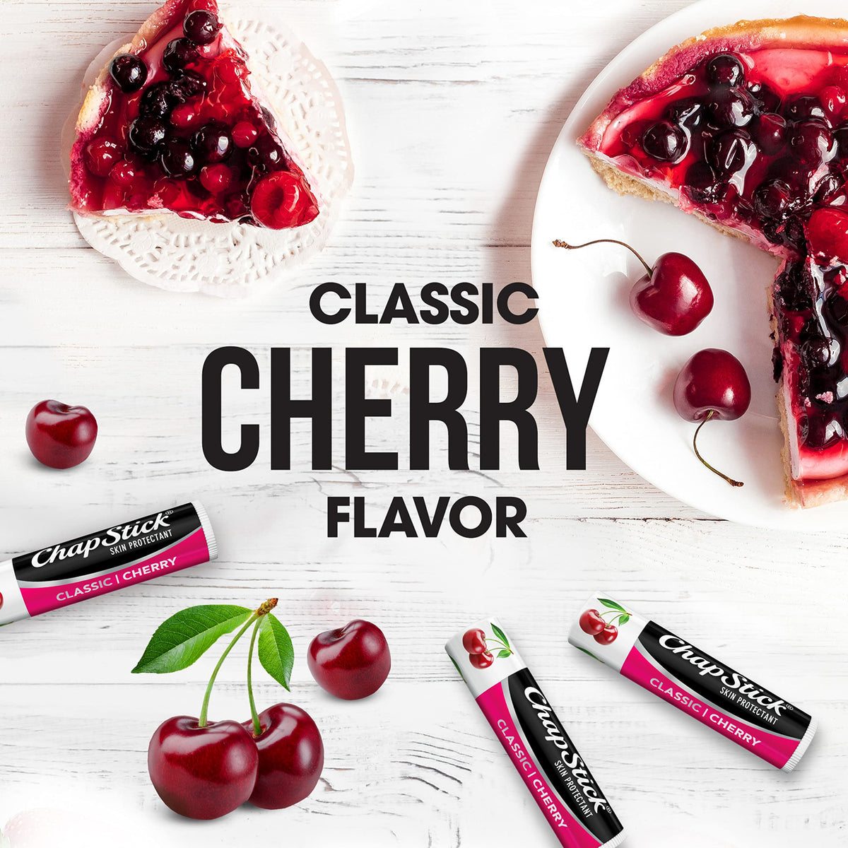 ChapStick Classic skin protectant cherry flavored lip care multipack